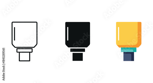 Vape cartridge icons in different styles