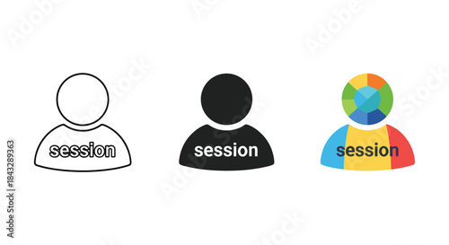Different user session icons representing various identities