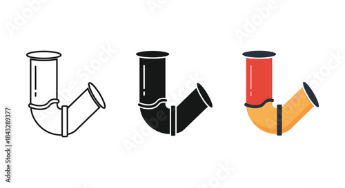Different styles of pipe fittings illustration