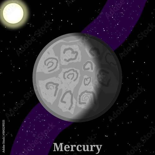 Planet Mercury Illustration (First Planet From The Sun and Also The Second Hottest One) – Solar System Planet Illustration