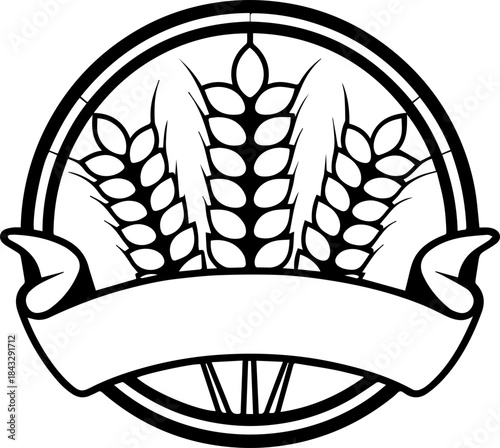 SVG vector illustration of bakery badge and seal icons.Bread Loaf and Wheat Ears Illustration Graphic Design