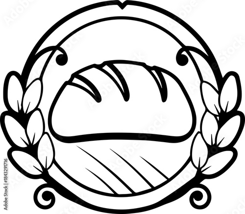 SVG vector illustration of bakery badge and seal icons.Elegant Cake Design with Decorative Plate Illustration