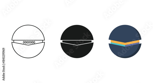 Circular icons with various designs and colors