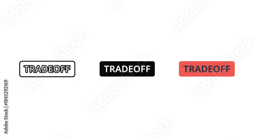 Tradeoff buttons with different colors and outlines