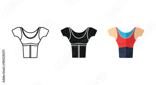 Different stages of sports bra design