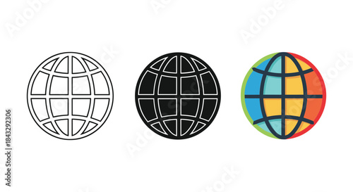 Global representation icons in various styles