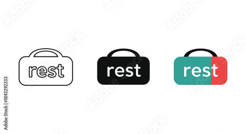 Rest logo design with different color variations