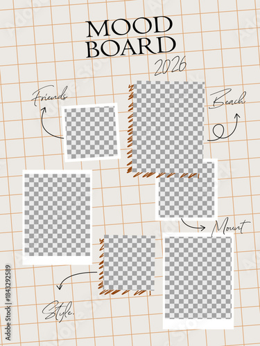Aesthetic Mood Board Layout for Organizing Ideas and Visualizing Future Plans and Personal Styles