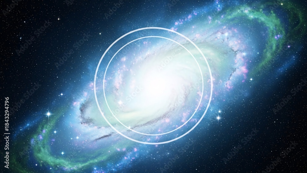 Obraz premium Spiral Galaxy with Concentric Circles