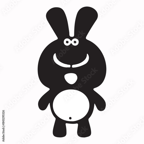 Cute Easter bunny holding an egg vector illustration........