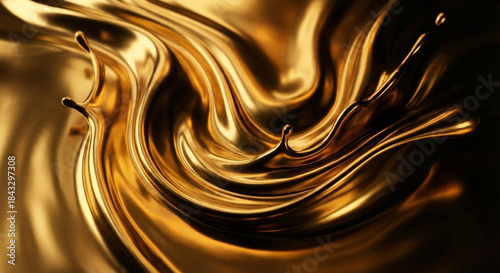 Abstract flowing molten gold liquid texture background