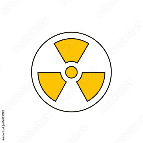 Free Download Radiation hazard symbol with yellow blades and black outline. - GFXLoad