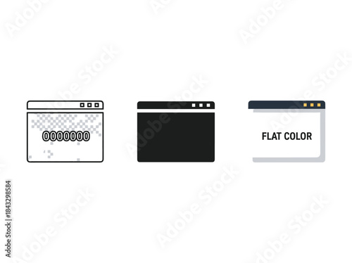 Collection of various web browser window designs and styles