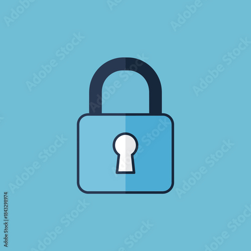 A blue padlock icon with a dark blue outline and shackle.