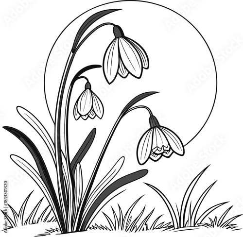 Vector floral illustration with a spring flower pattern and leaf design drawing for seamless wallpaper