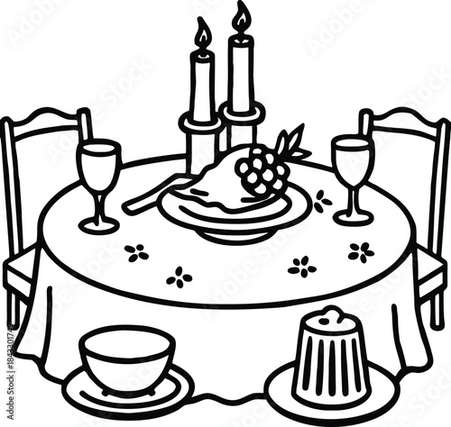 Hand drawn vector illustration icon set of birthday cake with candles