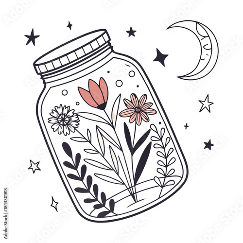 Vintage floral vector pattern with spring flowers and retro seamless decoration design