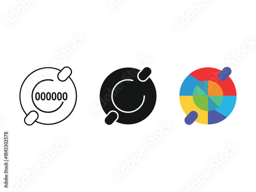 Smiley face icon set in various styles and colors