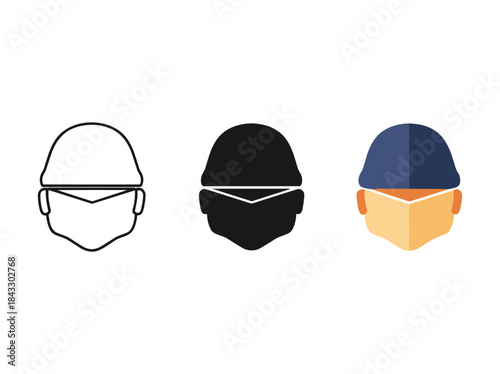 Different styles of face masks for protection