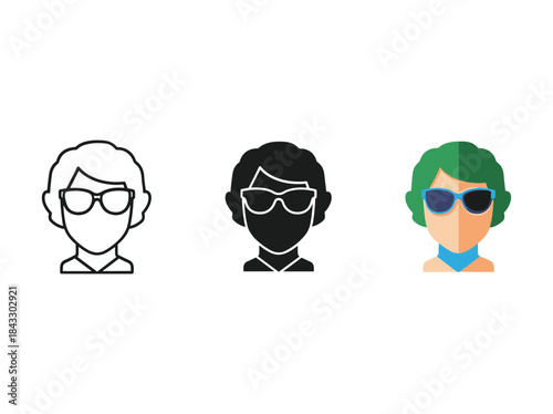Diverse avatars wearing sunglasses