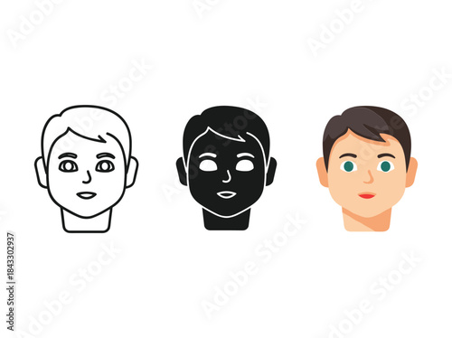 Diverse male faces illustration