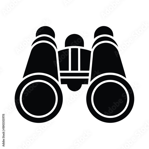 Binoculars With Dual Lenses Icon Vector Illustration