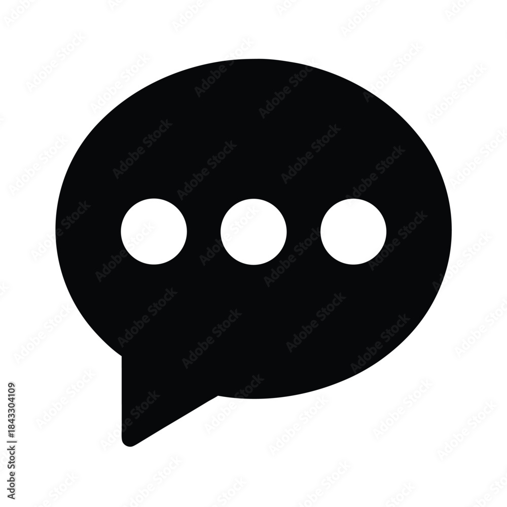 Fototapeta premium Chat Bubble With Three Dots Icon Vector Illustration