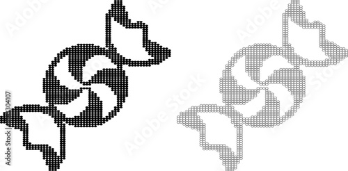 Black and White Pinwheel Icons on White Background