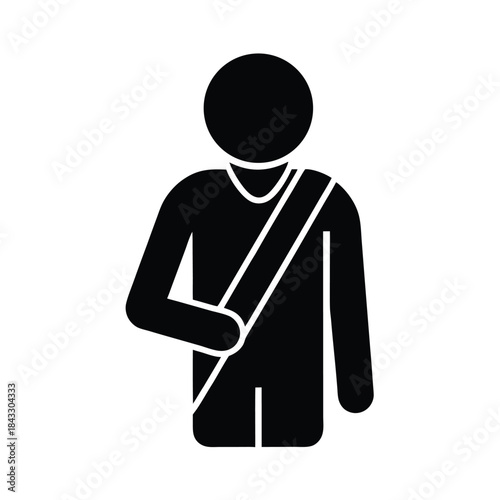 Injured Person Arm In Sling Icon Vector Illustration
