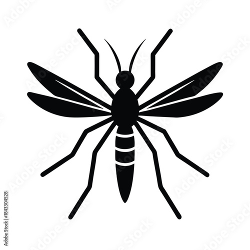 Mosquito With Wings And Legs Icon Vector Illustration