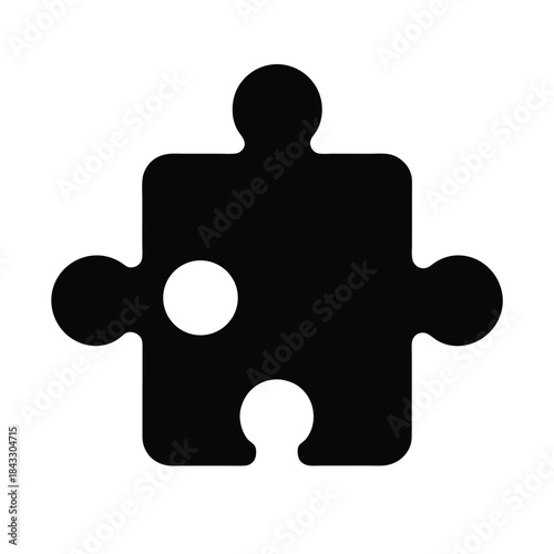 Puzzle Piece Interlocking Edges Icon Vector Illustration