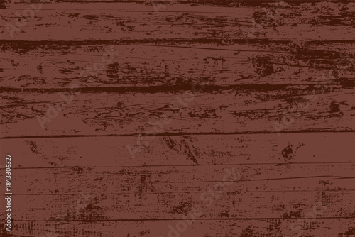 Detailed illustration of brown rustic wooden planks with distressed grunge texture. Features scratches, cracks, and worn natural details, ideal for vintage, retro, or abstract design backgrounds.