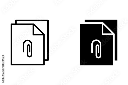 File attachment icon isolated on white background. Vector illustrations are made with vector-based software, not AI generated results.