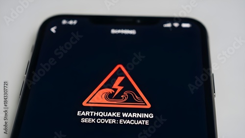 Earthquake Emergency Warning Alert on Smartphone Screen