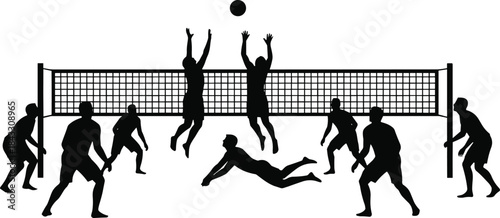 Silhouette man standing high on step ladder performing home maintenance, construction work, or repair, black figure isolated on a white background, safety first.