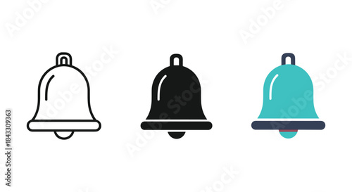 Notification bell icons in different styles