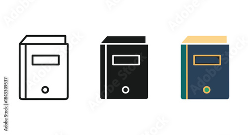 Three different ring binders for organizing documents