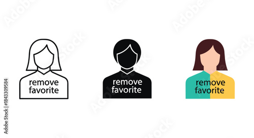Remove favorite user icons in different styles