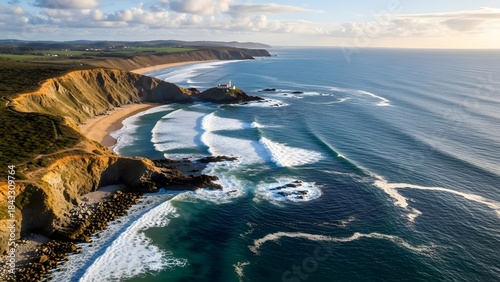 Scenic Coastal Cliffs and Ocean View Landscape.