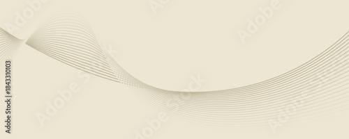 Abstract background with lines and waves. Web banner size. Element for design. Vector background for brochure, booklet, flyer, poster. Brown and beige gradient. Coffee, cafe eps10