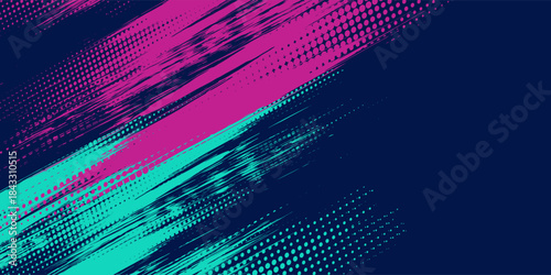 Vector halftone gradient effect. Vibrant abstract background. Retro 80's style colors and textures.