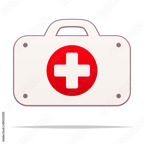 Medical kit bag vector isolated illustration