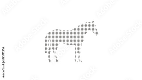 Horse silhouette made of dots minimalist vector illustration for equestrian themes isolated on white