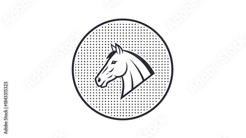 Horse head icon minimalist vector illustration for equestrian logos and branding isolated on white