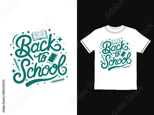 Back to school t shirt design and mockup