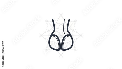 Minimalist outline of female buttocks simple vector logo icon for beauty and wellness isolated on wh