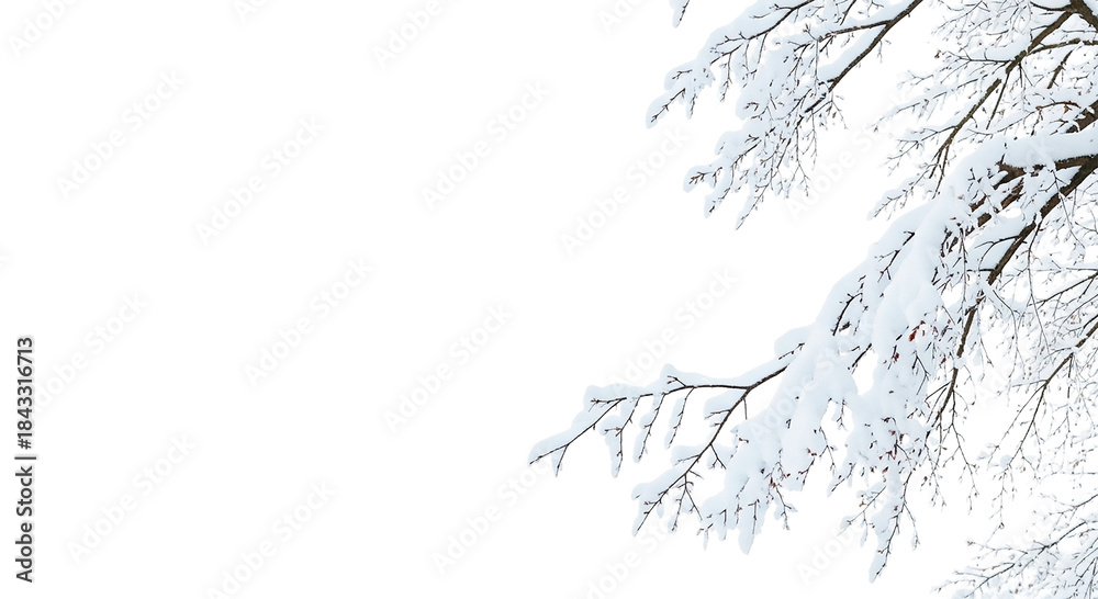 Fototapeta premium Snow-Covered Branches in Winter