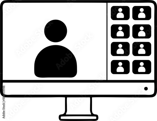 Online Meeting Video Conference Icon