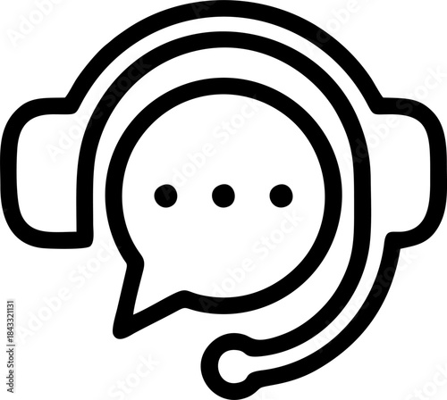 Chat Headset Customer Service Icon