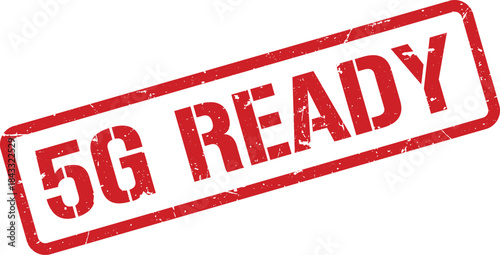 Distressed Red Ink Stamp Featuring 5G Ready Text, Isolated on White Background for Technology Concepts